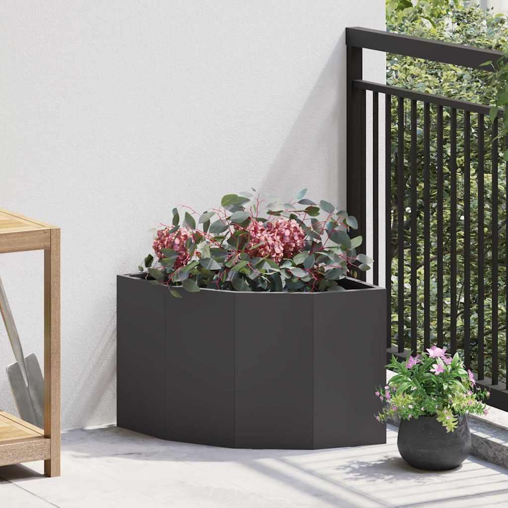 Hjørne Plantekasse Stål - Sort / 45 x 45 x 35 cm