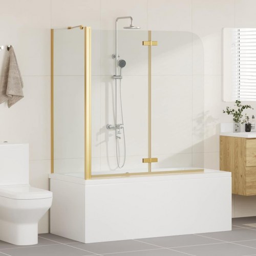 Brusevæg i guld 120 × 68 × 130 cm - ESG glas og aluminium