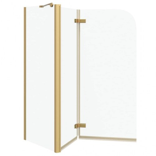 Brusevæg i guld 120 × 68 × 130 cm - ESG glas og aluminium