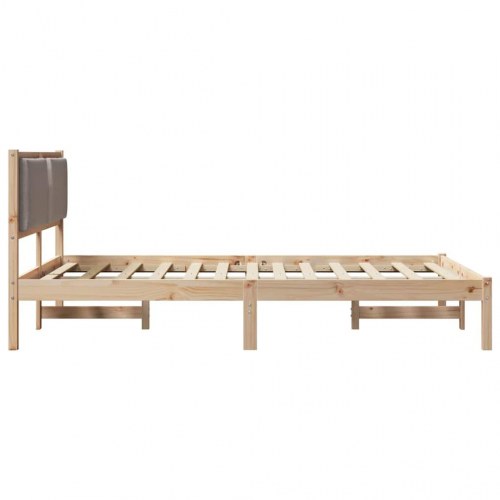 Sengestel med hovedgærde - gråbrun, 150 x 200 cm