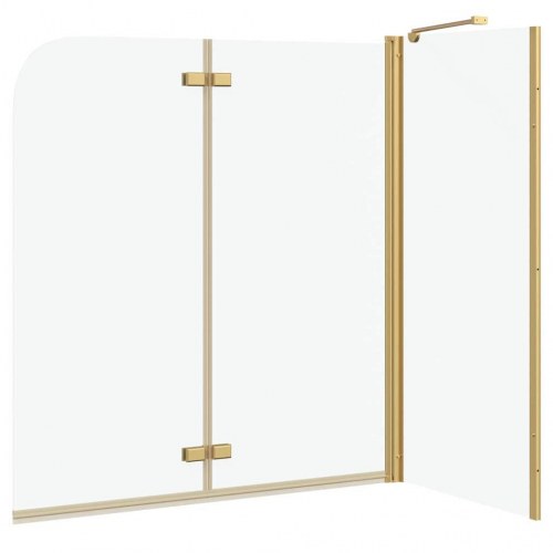Brusevæg i guld 120 × 68 × 130 cm - ESG glas og aluminium