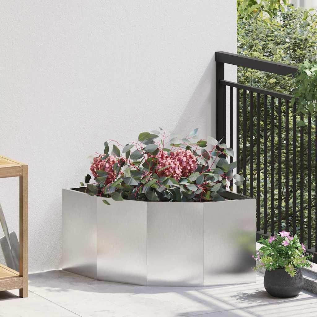Hjørne Plantekasse Stål - Rustfrit stål / 60 x 60 x 35 cm