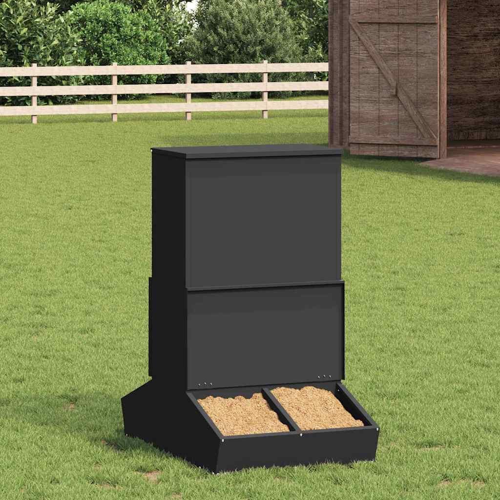 Svinefeeder Sort 55 x 51 x 91.5 cm Koldvalset Stål