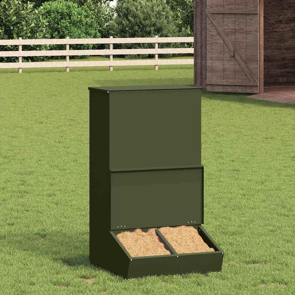 Svinefeeder Oliven grøn 55 x 51 x 91.5 cm Koldvalset Stål