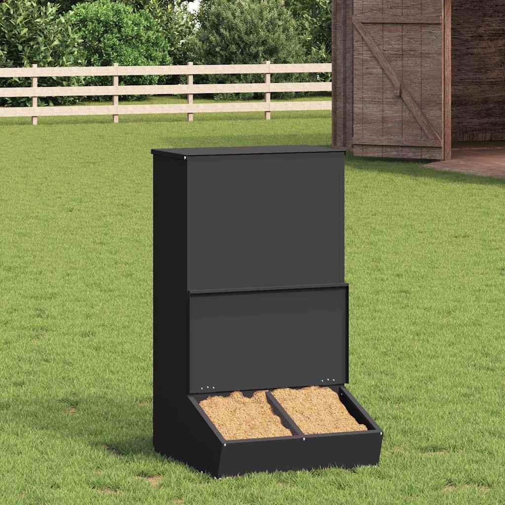 Svinefeeder Sort 55 x 51 x 91.5 cm Koldvalset Stål