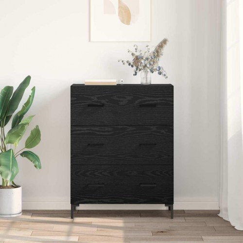 Skuffeskab sort eg 69,5 x 34 x 90 cm