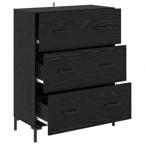 Skuffeskab sort eg 69,5 x 34 x 90 cm