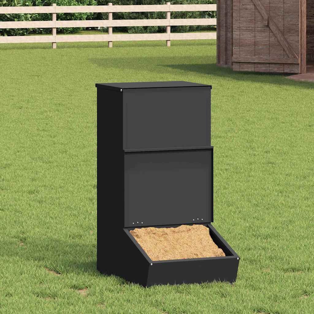 Svinefeeder Sort 55 x 51 x 91.5 cm Koldvalset Stål