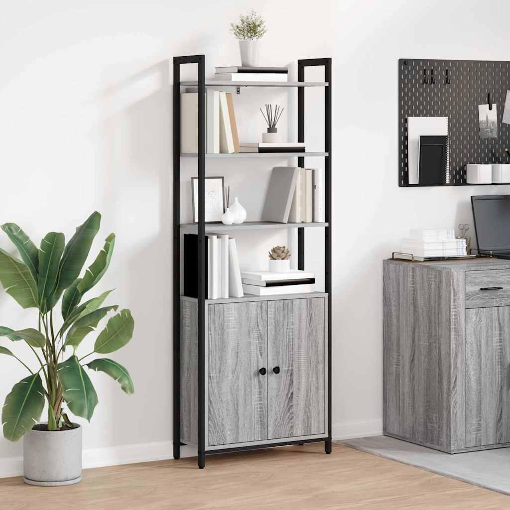 Bogskab Grå Sonoma 60 x 24 x 161 cm Konstrueret træ