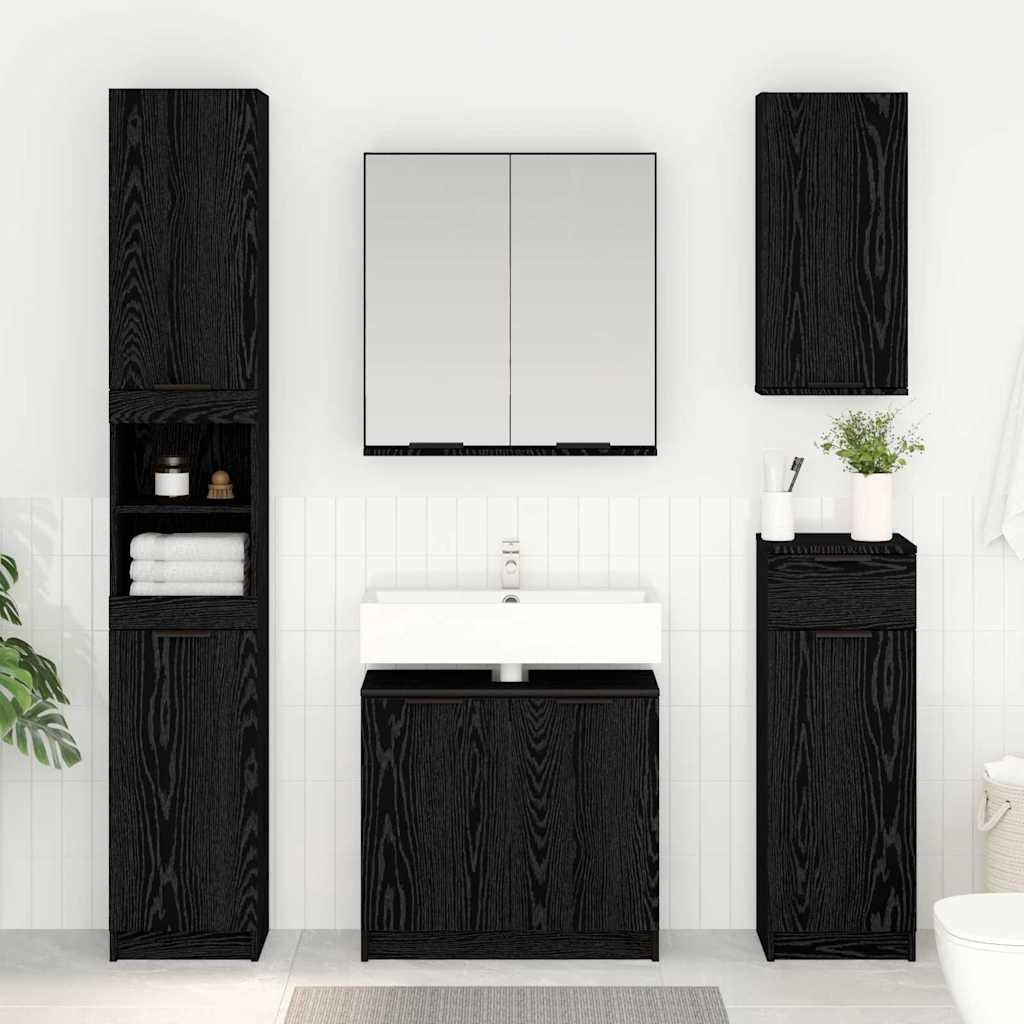 Badeværelsesskab Sort eg 64,5 x 33,5 x 59 cm Konstrueret træ