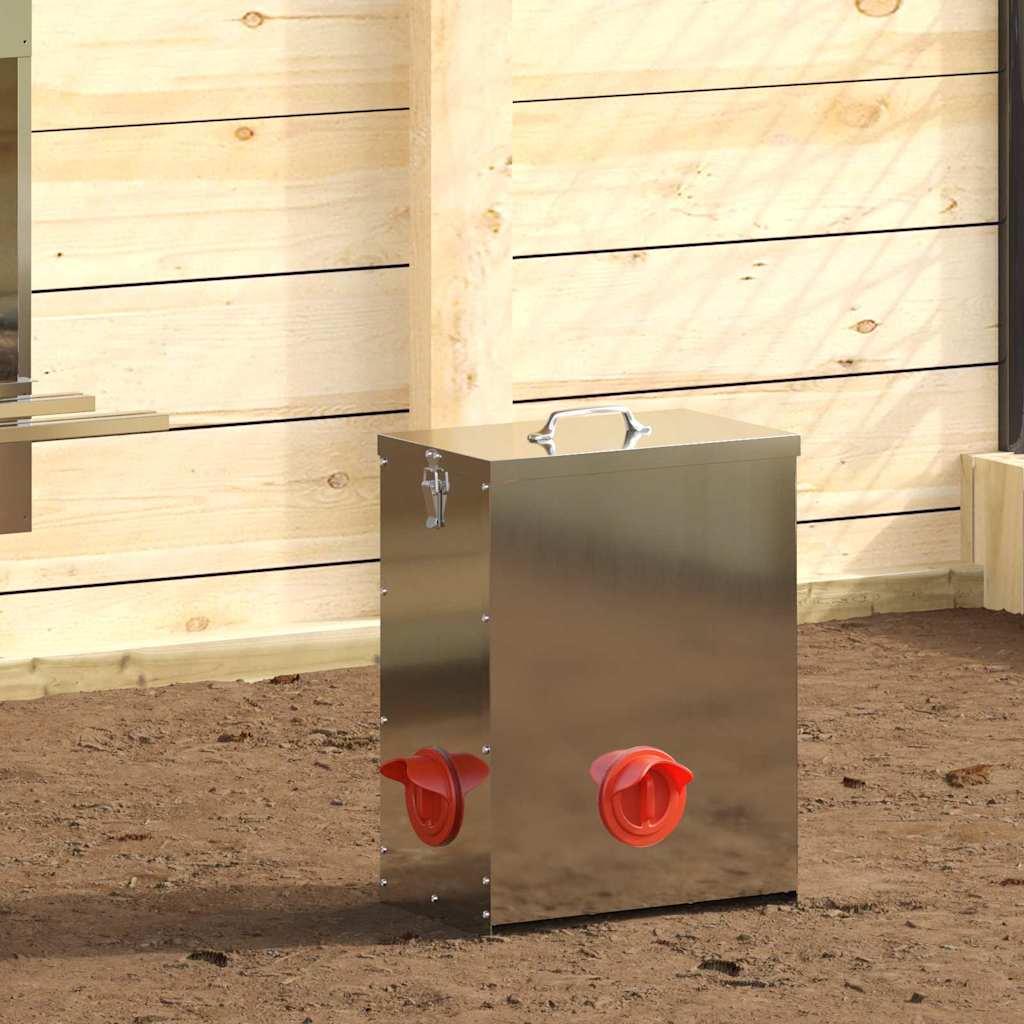 Hønsefoder 2 stk Sølv 32,5 x 20,5 x 43 cm Galvaniseret stål