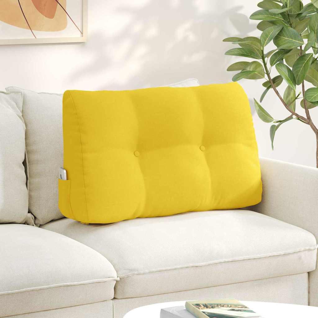 Rygpude Lys Gul 80 x 24 x 50 cm Stof
