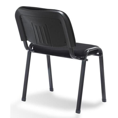 Stabelstole til kontor 12 stk. sort stof