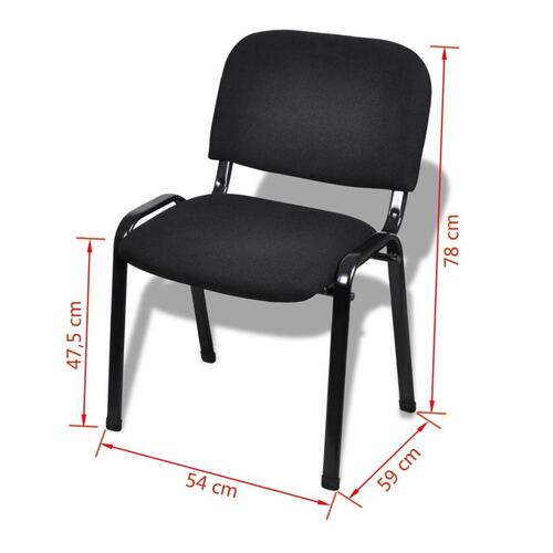 Stabelstole til kontor 12 stk. sort stof
