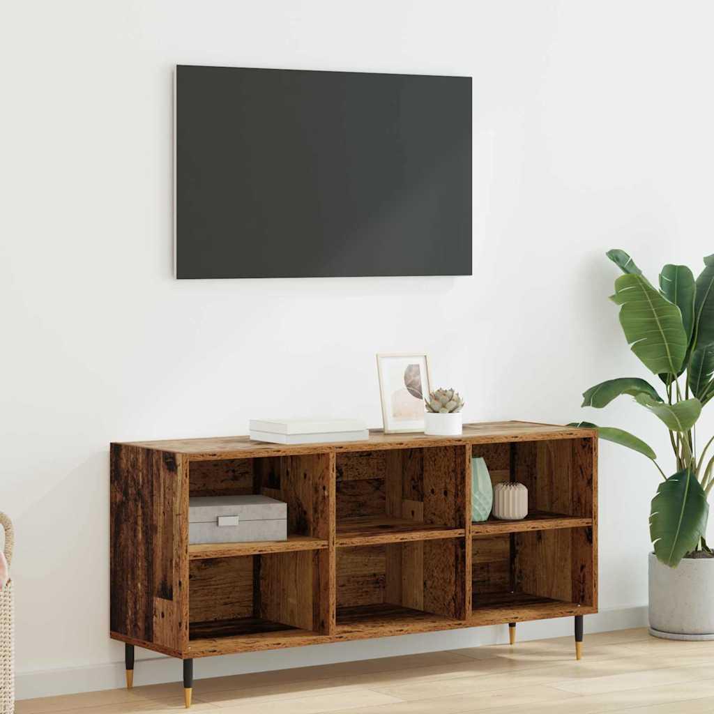 Tv-Bord 103,5X30X50 Cm Konstrueret Træ Betongrå - Gammelt træ