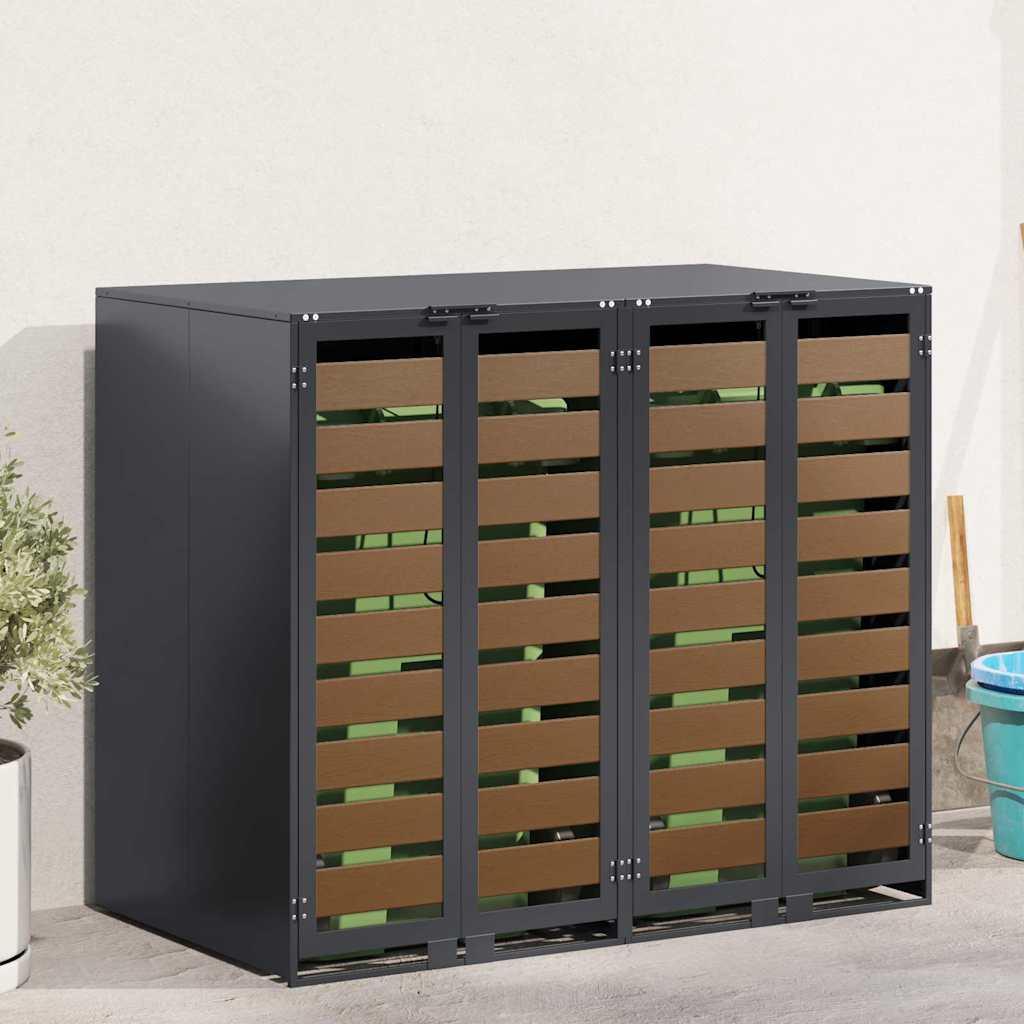 Wheelie Bin Opbevaring til 3 Affaldscontainere Antracit