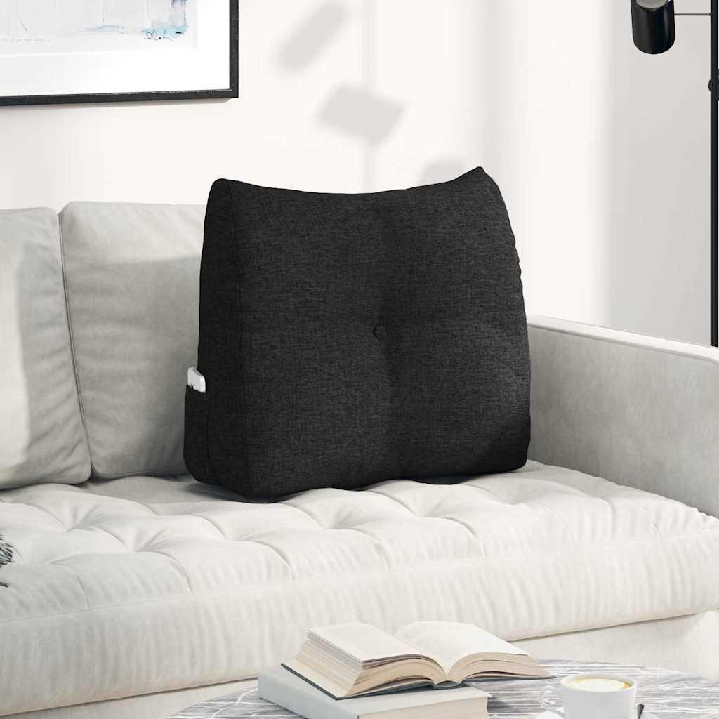 Rygpude Sort 60 x 24 x 50 cm Stof