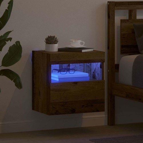 TV-vægskab med LED 40 x 30 x 40 cm - gammelt træ