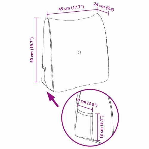 Rygpude Lys grøn 45 x 24 x 50 cm Stof