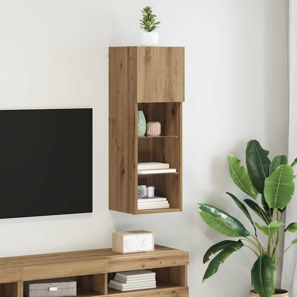 VÃ¦ghÃ¦ngt TV Skab VÃ¦gmonteret Artisan EgetrÃ¦ 30,5 x 30 x 90 cm
