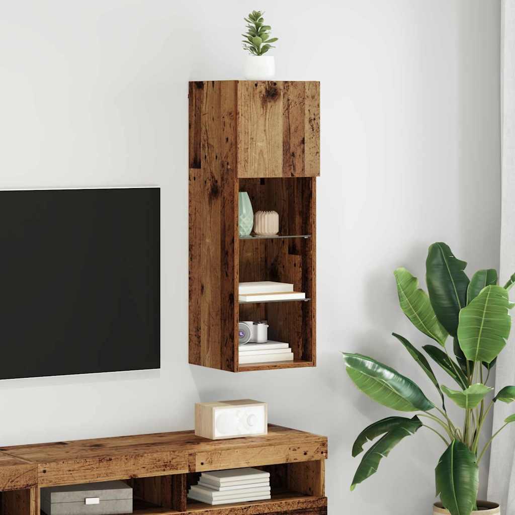 Væghængt TV Skab Gammelt træ 30,5 x 30 x 90 cm Konstrueret træ