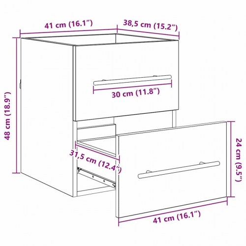Vaskeskab Artisan Egetræ 38,5 x 41 x 48 cm Konstrueret træ