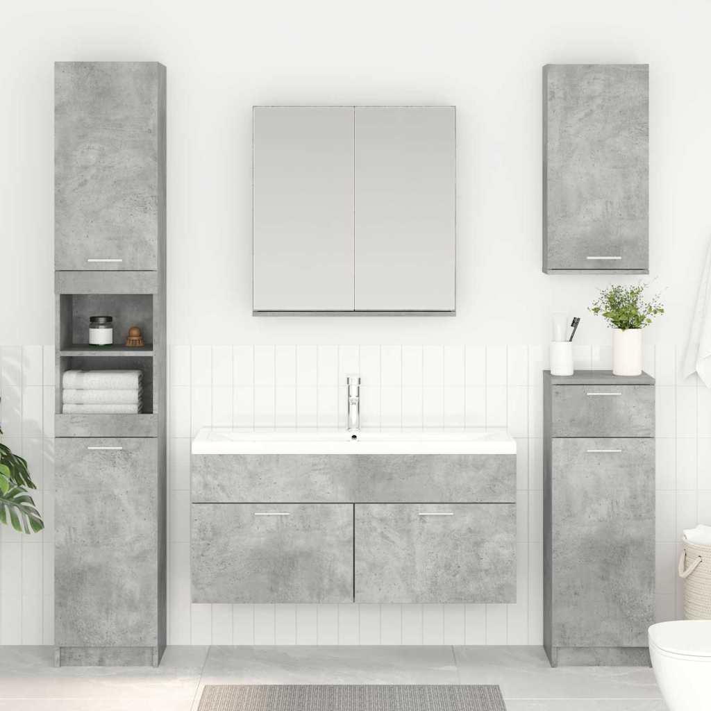 Vaskeskab med dør Beton Grå 38,5 x 100 x 46 cm Konstrueret træ