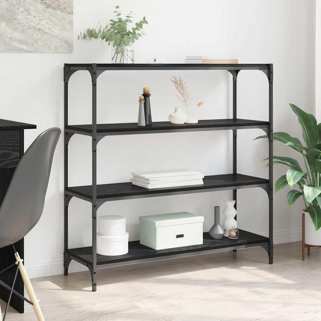Bogskab Sort eg 100 x 33 x 100 cm Ingeniørt træ og jern