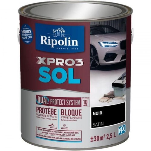 Gulvmaling Ripolin - Sort, satin finish
