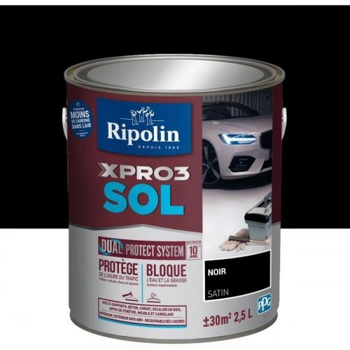 Gulvmaling Ripolin - Sort, satin finish