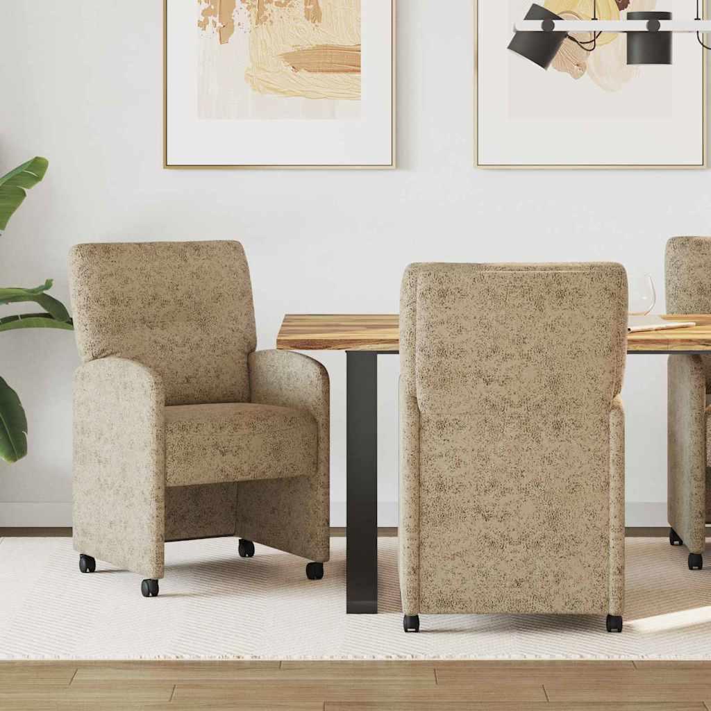 Spisestole 2 stk Lysegrå 57 x 67 x 95 cm Faux suede læder