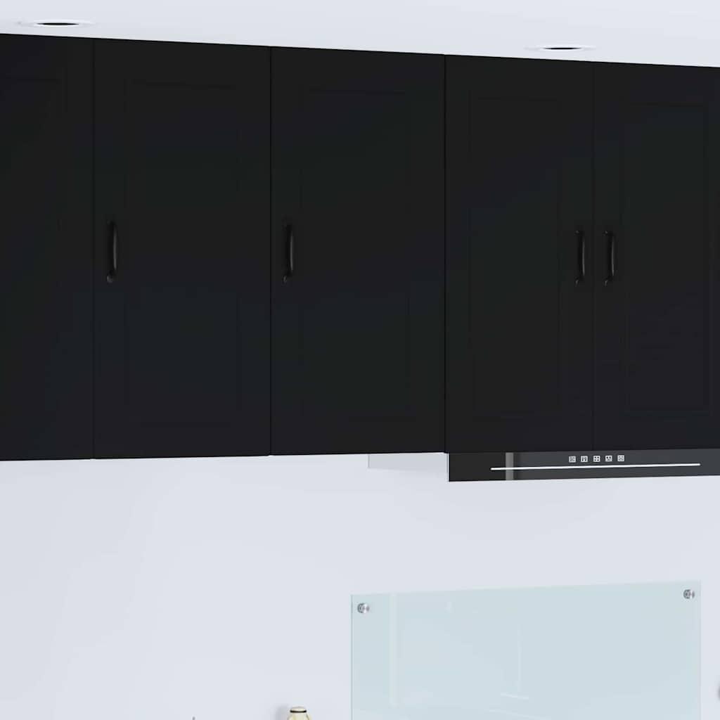 Vægskab til køkken med dør Sort 40 x 31 x 80 cm Konstrueret træ