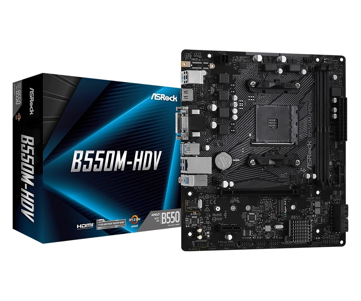 Bundkort micro ATX Asrock B550M-HDV - Socket AM4, AMD B550
