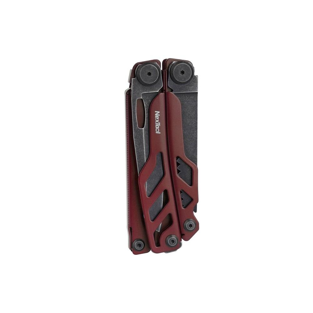 Foldekniv multitool – NexTool FLAGSHIP Pro 16-i-1, rød med bælteetui