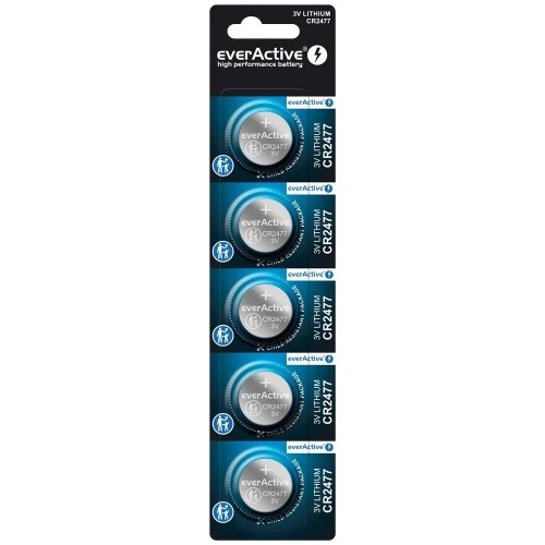 Knapcelle batteri 3V everActive CR2477 - blister 5 stk.