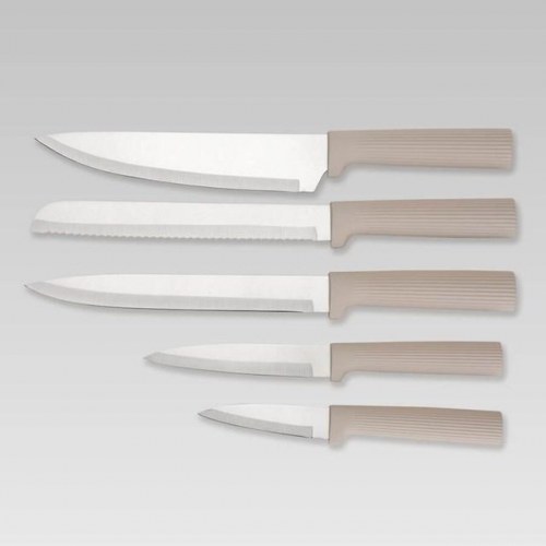 Knivsæt med blok og skærebrætter – Maestro MR-1412, beige