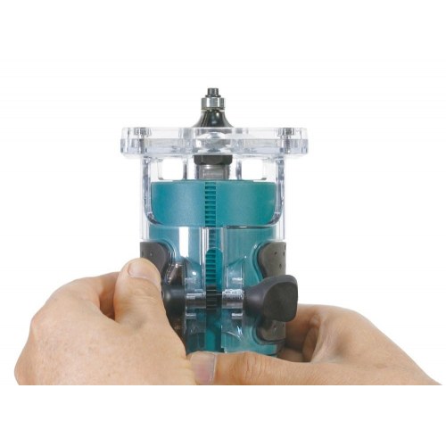 Overfræser batteridrevet Makita DRT52Z – blå/sort