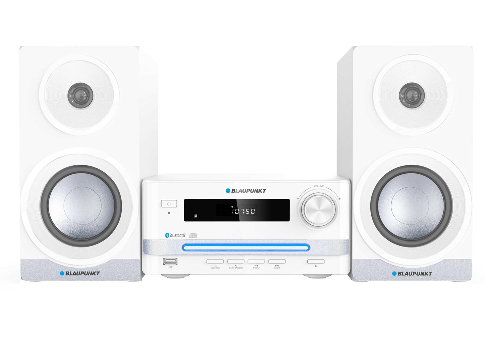 Blaupunkt MS16BT, Home audio micro system, Hvid, 1 diske, 15 W, 45 W, FM, PLL