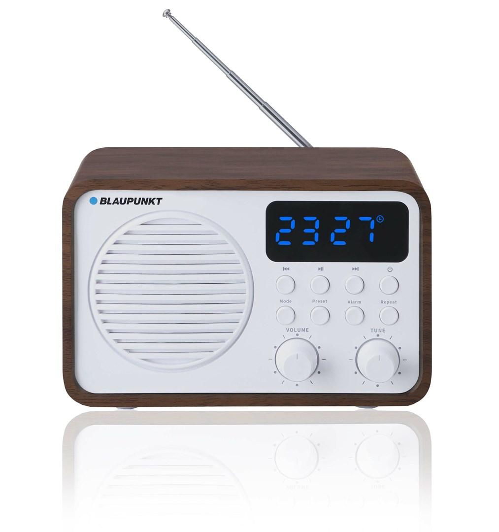 Radio med Bluetooth og USB - Blaupunkt PP7BT, brun træ/hvid