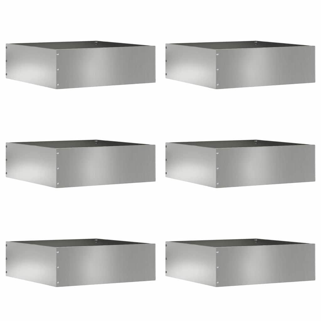 Plænekant 6 stk Sølv 40 x 40 x 13 cm Galvaniseret stål