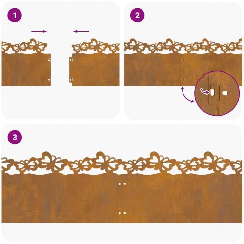 Plænekanter 30 stk Rusten 103 x 0,05 x 22 cm Cortenstål