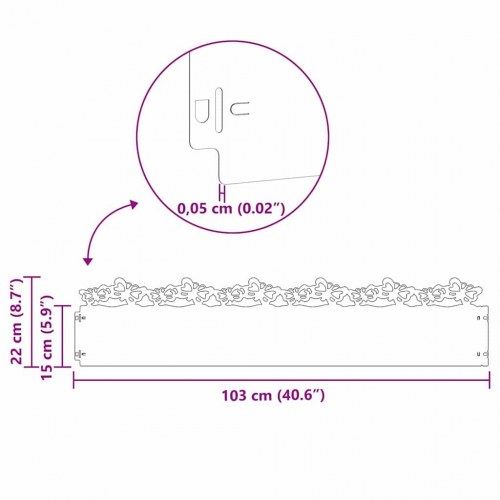 Plænekanter 30 stk Rusten 103 x 0,05 x 22 cm Cortenstål
