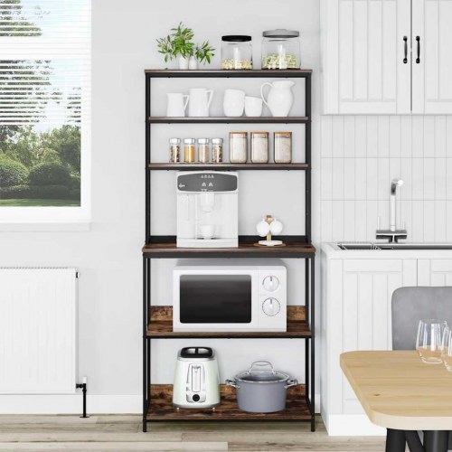 Køkkenhylde Røget eg 80 x 40 x 168 cm Konstrueret træ