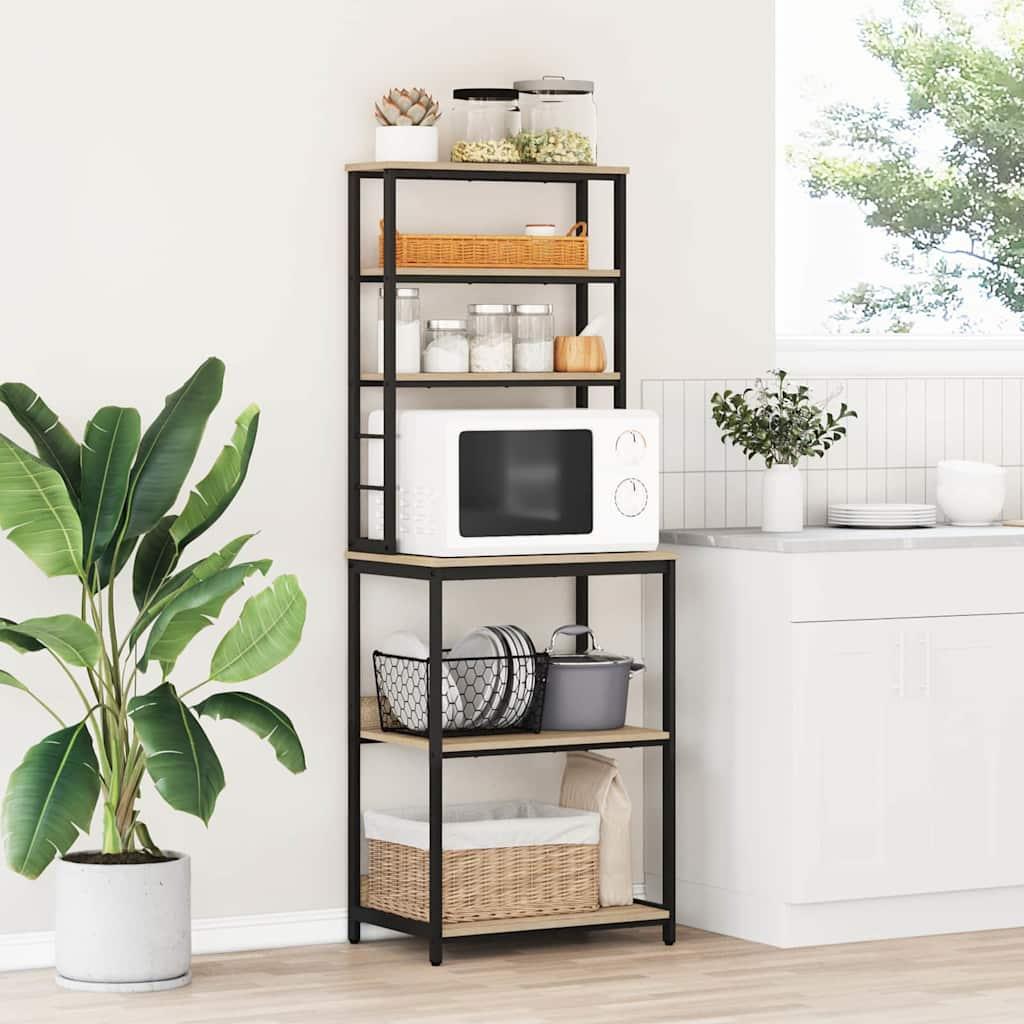 Køkkenhylde i Sonoma eg 60 × 40 × 168 cm - konstrueret træ og stål