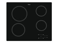 Whirlpool AKT 801/NE - Keramisk kogeplade - 4 plader - Niche - bredde: 56 cm - dybde: 49 cm - rammeløs - sort