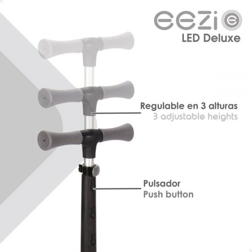 Løbehjul til børn - 3 hjul, sort, foldbar