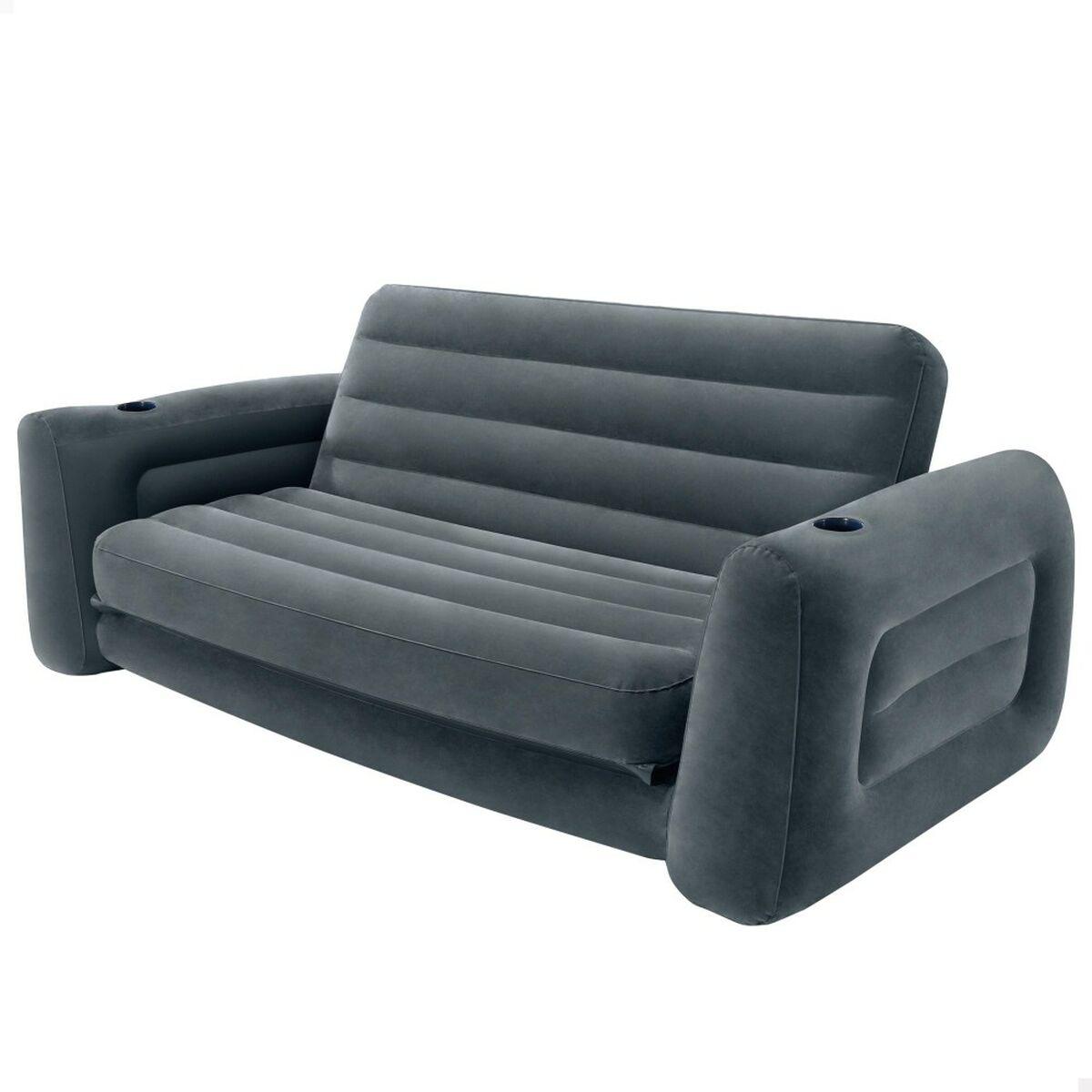Oppustelig sovesofa Intex Pull-Out 203 × 66 × 224 cm - grå