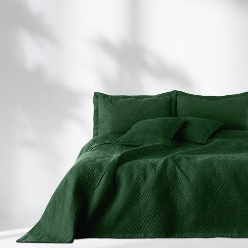 Sengetæppe – Amelia Home OPHELIA, flaskegrøn mikrofiber, 200×220 cm