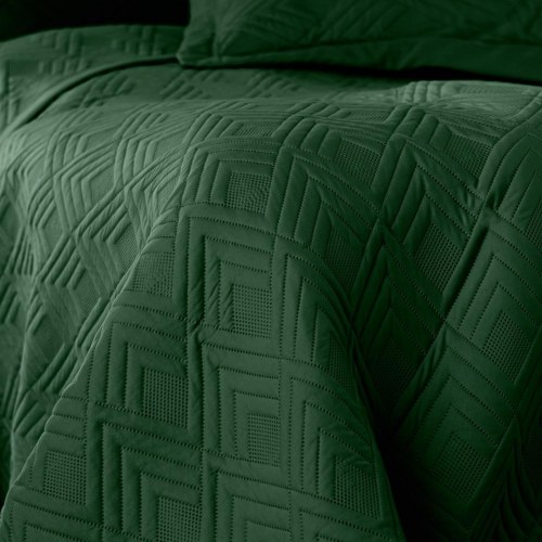 Sengetæppe – Amelia Home OPHELIA, flaskegrøn mikrofiber, 200×220 cm
