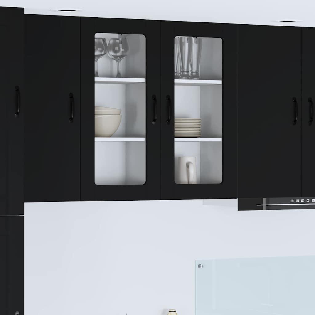 VÃ¦gskab til kÃ¸kken med dÃ¸r Sort 40 x 31 x 80 cm Konstrueret trÃ¦